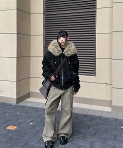 Detachable Fur Collar Winter Coat for Women - Thick Cotton Jacket with Hood, Trendy Mountain Style Outerwear