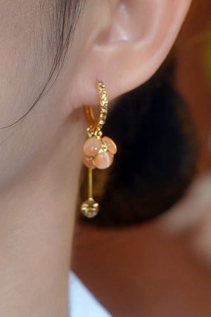 Diamond Ball Long Tassel Earrings - MÃ©lard Color Series, French High-End Style, Super Shiny Light Luxury Jewelry for Women