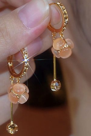 Diamond Ball Long Tassel Earrings - MÃ©lard Color Series, French High-End Style, Super Shiny Light Luxury Jewelry for Women