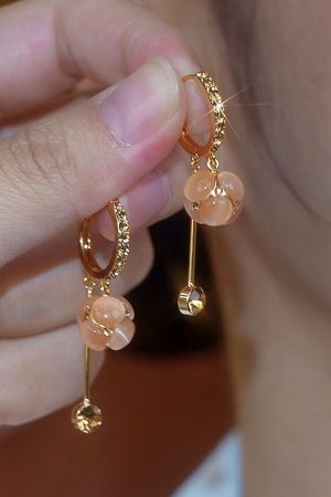 Diamond Ball Long Tassel Earrings - MÃ©lard Color Series, French High-End Style, Super Shiny Light Luxury Jewelry for Women