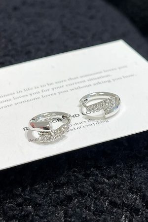 Diamond-Studded Cross Zircon Ear Studs - Minimalist Elegant Earrings, High-Quality Accessory for 2025 Fashion Trends