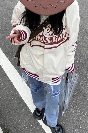 Distressed Irregular Denim Pants and Skirt Set - Vintage Wash Punk Style Autumn Fashion Two-Piece Outfit