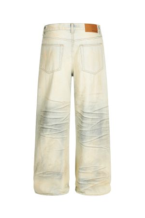 Distressed Ripped Jeans for Men - American High Street Style Straight Leg Pants