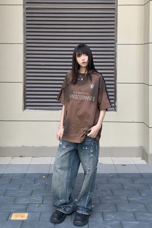 Distressed Vintage Loose Fit Short-Sleeve Unisex American T-Shirt - High Street Hip-Hop Style, Streetwear Essential