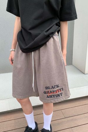 Distressed Vintage Wash Oversized Casual Shorts for Men and Women - High Street American Style
