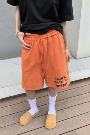 Distressed Vintage Wash Oversized Casual Shorts for Men and Women - High Street American Style