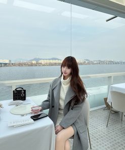 Double-Breasted Long Wool Coat for Women - High-End Double-Sided Trench Coat for Spring Fashion, Chic and Stylish Outerwear