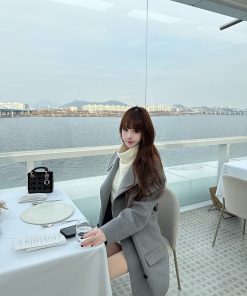 Double-Breasted Long Wool Coat for Women - High-End Double-Sided Trench Coat for Spring Fashion, Chic and Stylish Outerwear