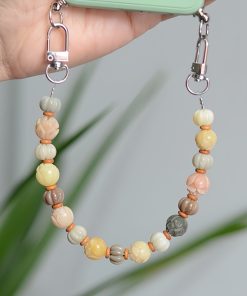 Double Buckle Mobile Phone Chain - Retro Ethnic Style Colorful Bodhi Root Lotus Pendant for Men and Women