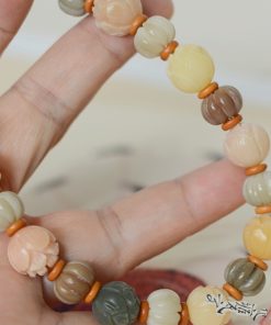 Double Buckle Mobile Phone Chain - Retro Ethnic Style Colorful Bodhi Root Lotus Pendant for Men and Women