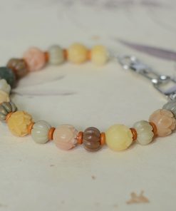 Double Buckle Mobile Phone Chain - Retro Ethnic Style Colorful Bodhi Root Lotus Pendant for Men and Women