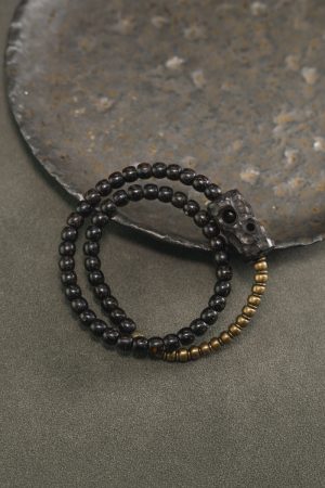 Double Circle Bodhi Bracelet for Women & Men - Retro Moon and Star Design, Trendy Cultural Accessories