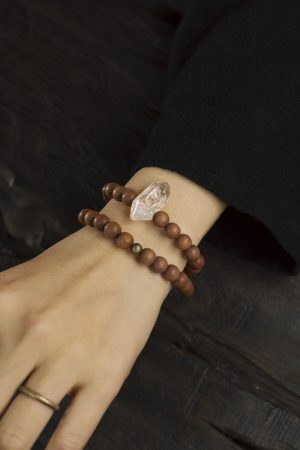 Double Circle Sandalwood Bracelet for Women and Men, Personalized Retro Trendy Fidget Bracelet, Unique Non-Fish Design