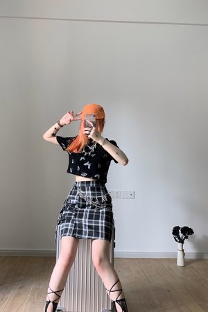 Double-Layer Butterfly Cross Waist Chain Pants for Cool Girls - Trendy Y2K Style Fashion Statement