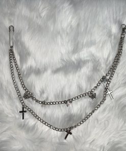 Double-Layer Butterfly Cross Waist Chain Pants for Cool Girls - Trendy Y2K Style Fashion Statement