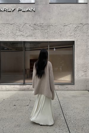 Double-Layer Fleece-Lined Flared Hem Skirt - High-End A-Line for Autumn Winter Fashion, Cozy Layered Style