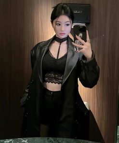 Double-Layer Lace Short Vest Top with Built-In Chest Pad - Spicy Girl Slimming Multi-Color Design for Y2K Style