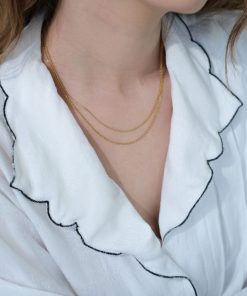 Double-Layer Minimalist Chain Necklace for Women - Ultra-Fine Metal Clavicle Layered Jewelry, Versatile European and American Style