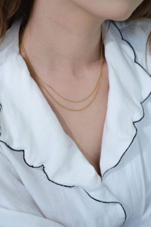 Double-Layer Minimalist Chain Necklace for Women - Ultra-Fine Metal Clavicle Layered Jewelry, Versatile European and American Style