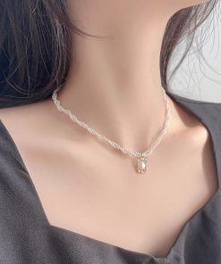 Double-Layer Pearl Necklace for Women, Light Luxury Clavicle Chain, Elegant Stacked Accessory, Niche High-End Design