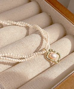 Double-Layer Pearl Necklace for Women, Light Luxury Clavicle Chain, Elegant Stacked Accessory, Niche High-End Design