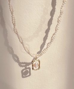 Double-Layer Pearl Necklace for Women, Light Luxury Clavicle Chain, Elegant Stacked Accessory, Niche High-End Design