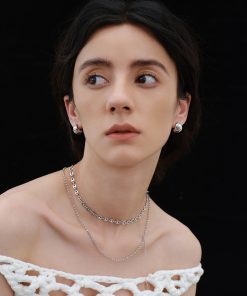 Double-Layer Pig Nose Chain Necklace - Trendy European American Style Clavicle Silver Sweater Jewelry