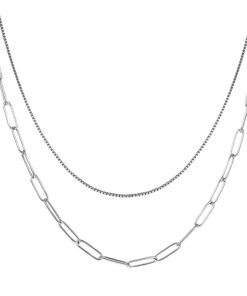 Double-Layer Stacked Chain Necklace - Hip-Hop Inspired Titanium Steel Gold-Plated Clavicle Chain for Versatile Street Fashion