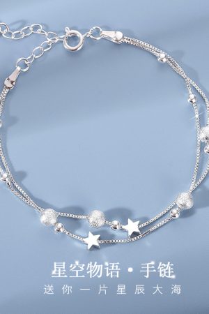 Double-Layer Starry Sky Bracelet for Women - Minimalist Trendy Accessory, Student Friendship Jewelry, 2025 Niche Design