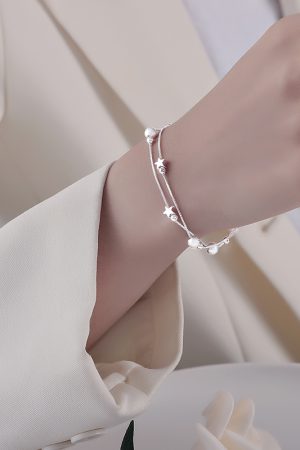 Double-Layer Starry Sky Bracelet for Women - Minimalist Trendy Accessory, Student Friendship Jewelry, 2025 Niche Design