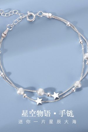 Double-Layer Starry Sky Bracelet for Women - Minimalist Trendy Accessory, Student Friendship Jewelry, 2025 Niche Design
