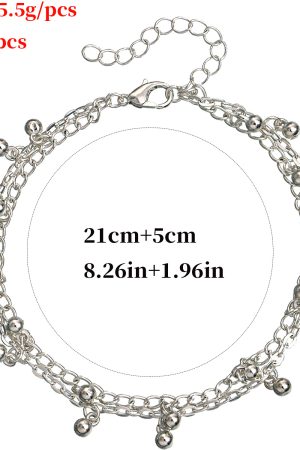 Double-Layer Tassel Water Droplet Ankle Bracelet for Women - Trendy Beach Jewelry, Personalized Fashion Accessories