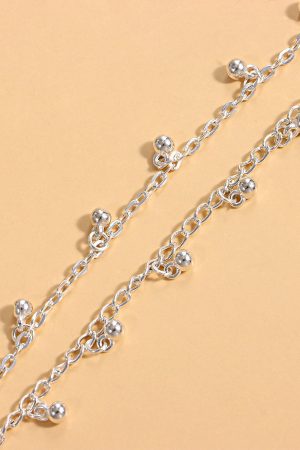Double-Layer Tassel Water Droplet Ankle Bracelet for Women - Trendy Beach Jewelry, Personalized Fashion Accessories