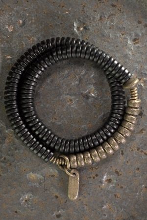 Double-Layer Vintage Black Sandalwood Bracelet for Men and Women - Personalized Retro Jewelry Wristband