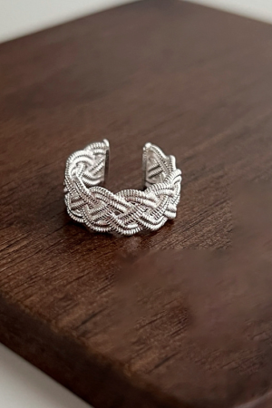 Double-Layer Woven Ear Clips for Women - Retro Niche Design, Exquisite Small Earrings for 2025 Fashion