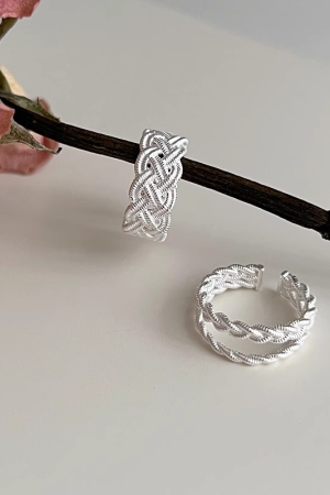 Double-Layer Woven Ear Clips for Women - Retro Niche Design, Exquisite Small Earrings for 2025 Fashion