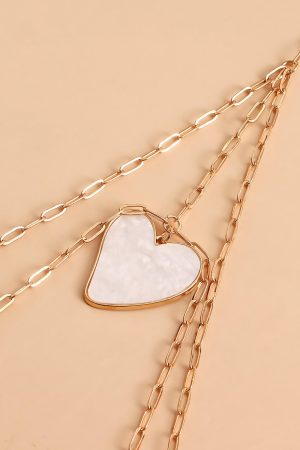Double-Layered Ankle Chain Jewelry with Heart-Shaped White Mother-of-Pearl and Water Flow Pattern for Women - Sexy Ins Style Leg Accessory