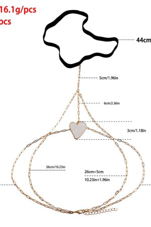 Double-Layered Ankle Chain Jewelry with Heart-Shaped White Mother-of-Pearl and Water Flow Pattern for Women - Sexy Ins Style Leg Accessory