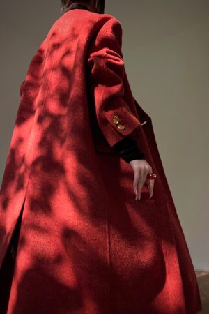 Double-Sided Cashmere Wool Silk Camel Hair Coat - Manhattan Afternoon Style for Winter Elegance