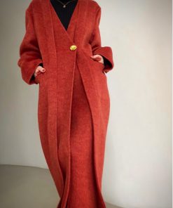 Double-Sided Cashmere Wool Silk Camel Hair Coat - Manhattan Afternoon Style for Winter Elegance