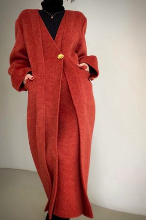 Double-Sided Cashmere Wool Silk Camel Hair Coat - Manhattan Afternoon Style for Winter Elegance