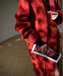 Double-Sided Cashmere Wool Silk Camel Hair Coat - Manhattan Afternoon Style for Winter Elegance