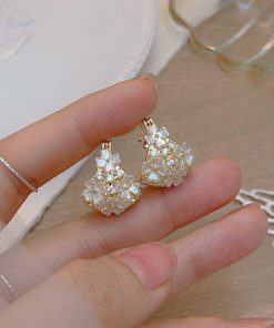 Double-Sided Floral Ear Clips - Elegant Light Luxury Hoop Earrings for Women, Versatile Niche Design for a Fairy-Tale Look