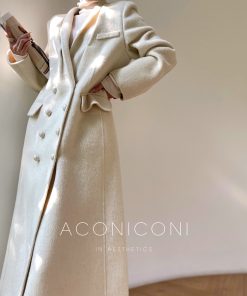 Double-Sided High-Quality Wool, Silk & Camel Hair Blend Long Coat for Winter - Milan Style Outerwear