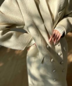 Double-Sided High-Quality Wool, Silk & Camel Hair Blend Long Coat for Winter - Milan Style Outerwear