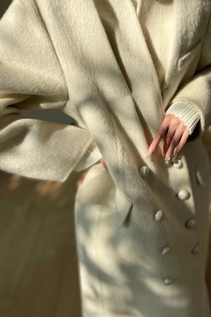 Double-Sided High-Quality Wool, Silk & Camel Hair Blend Long Coat for Winter - Milan Style Outerwear