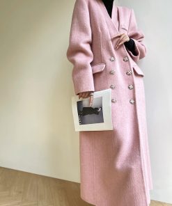 Double-Sided High-Quality Wool, Silk & Camel Hair Blend Long Coat for Winter - Milan Style Outerwear