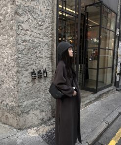 Double-Sided Wool Coat for Women, Arctic Gray, Autumn Winter Jacket, 100% Australian and American Wool, Stylish Outerwear, Cozy Fashion