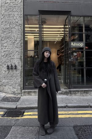Double-Sided Wool Coat for Women, Arctic Gray, Autumn Winter Jacket, 100% Australian and American Wool, Stylish Outerwear, Cozy Fashion