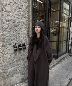 Double-Sided Wool Coat for Women, Arctic Gray, Autumn Winter Jacket, 100% Australian and American Wool, Stylish Outerwear, Cozy Fashion